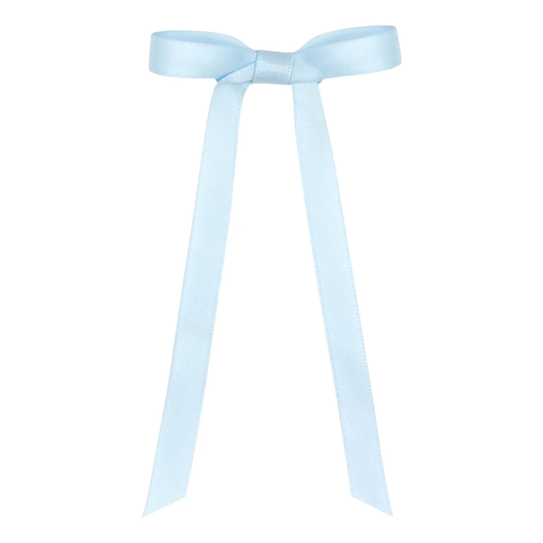 Baby Satin Bow With Tail: Light Blue