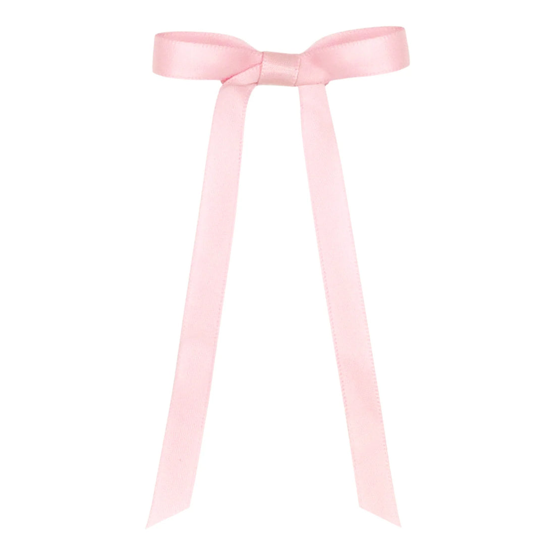 Baby Satin Bow With Tail: Light Pink