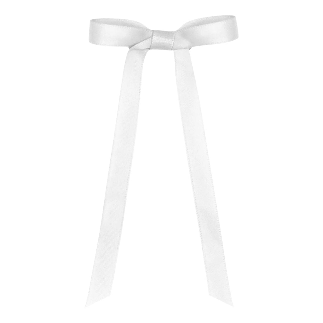 Baby Satin Bow With Tail: White