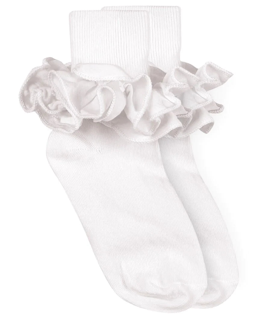 Jefferies Misty Ruffle Turn Cuff Socks: 2143