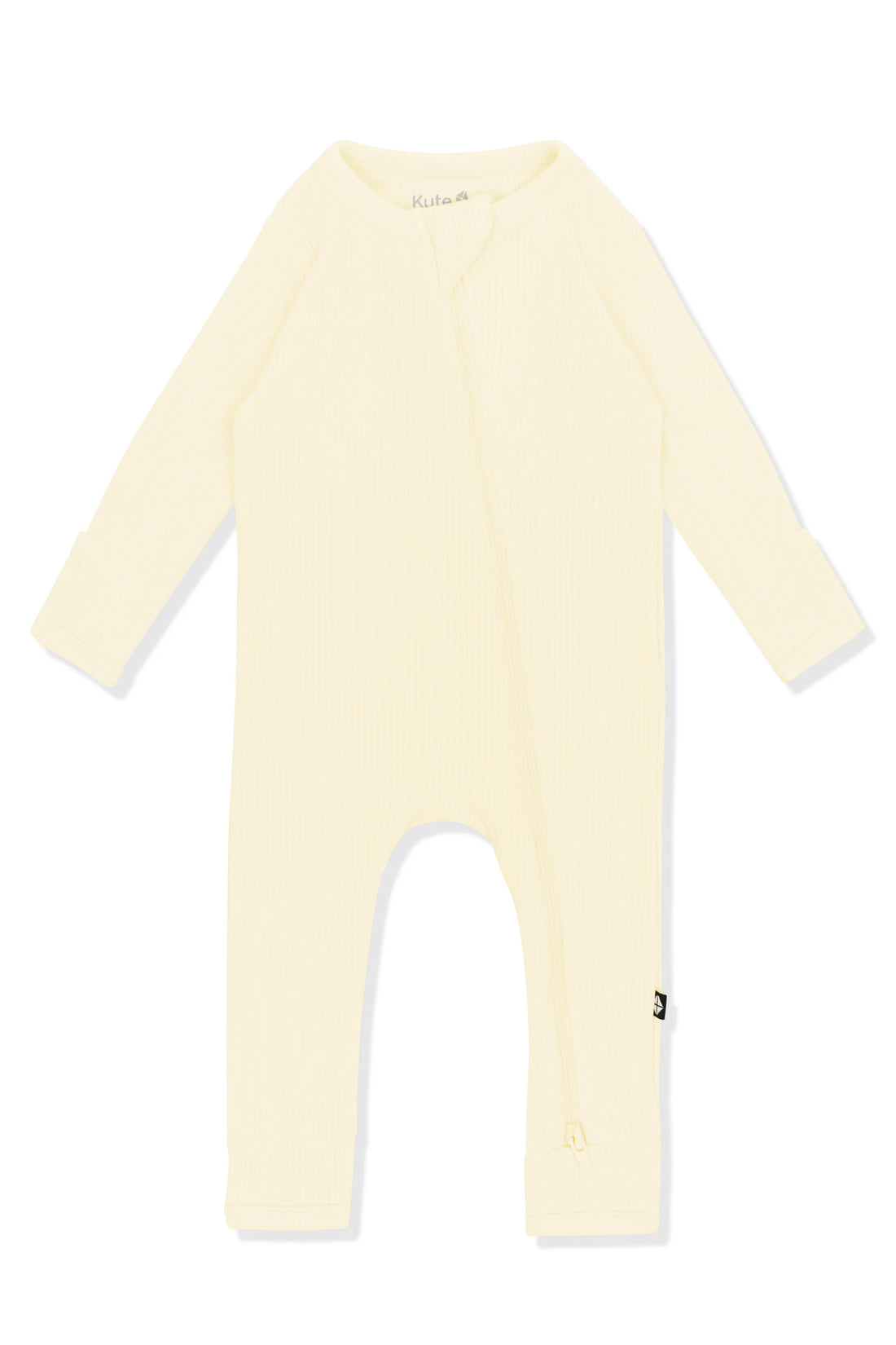 Kyte Baby Ribbed Zipper Romper: Chamomile