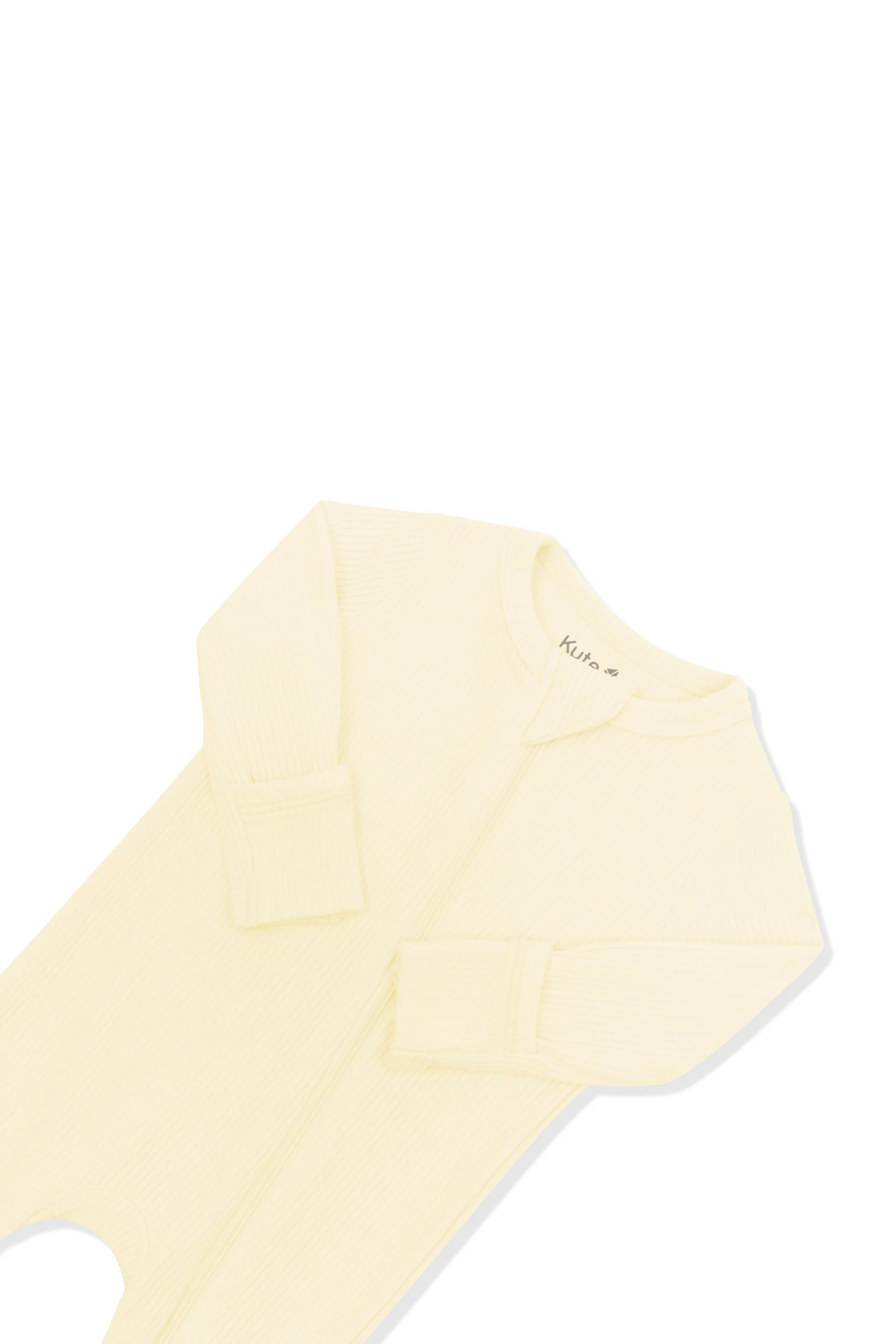 Kyte Baby Ribbed Zipper Romper: Chamomile