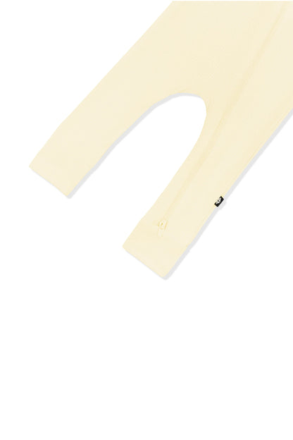 Kyte Baby Ribbed Zipper Romper: Chamomile