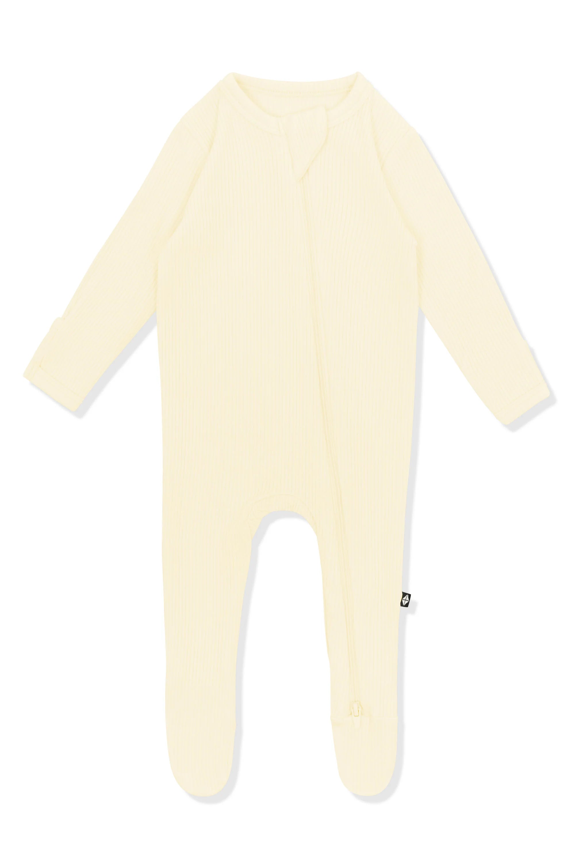 Kyte Baby Ribbed Zipper Footie: Chamomile