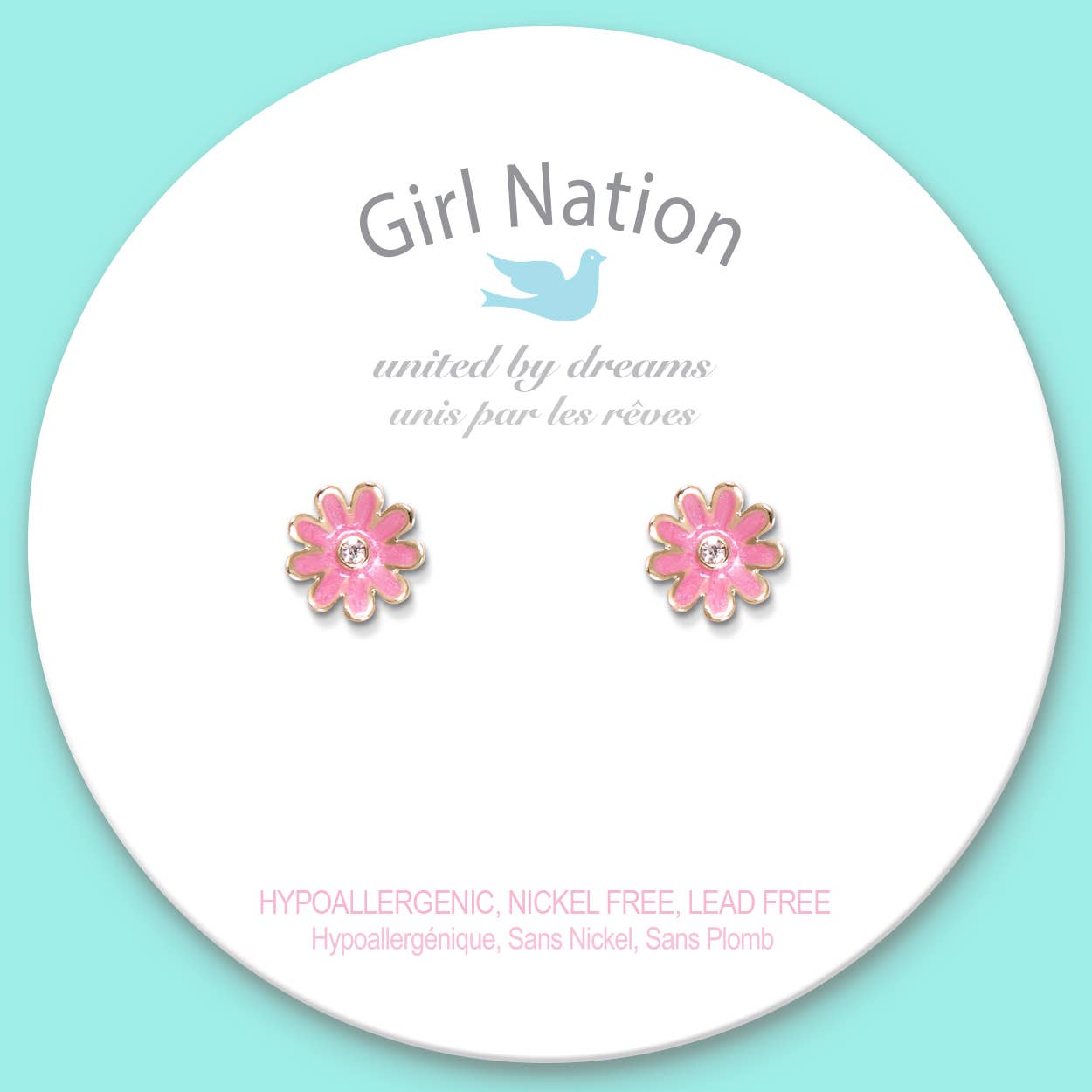 Pink Daisy Cutie Stud Earrings