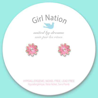 Pink Daisy Cutie Stud Earrings