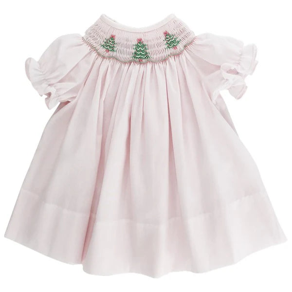 Pastel Trees Smocked Bishop Dress