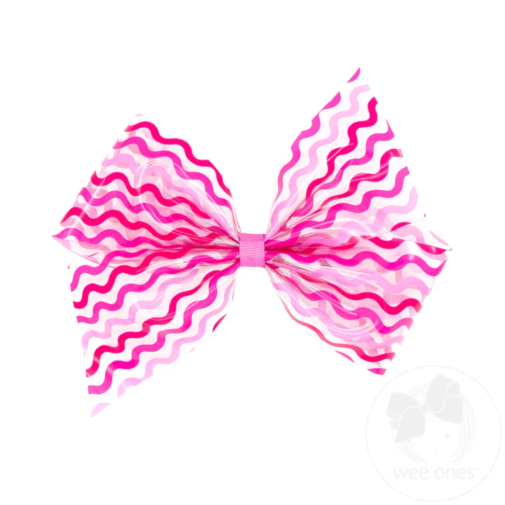 Wee Splash Printed 2-Loop Swim Bow: Multi Squiggle Stripe