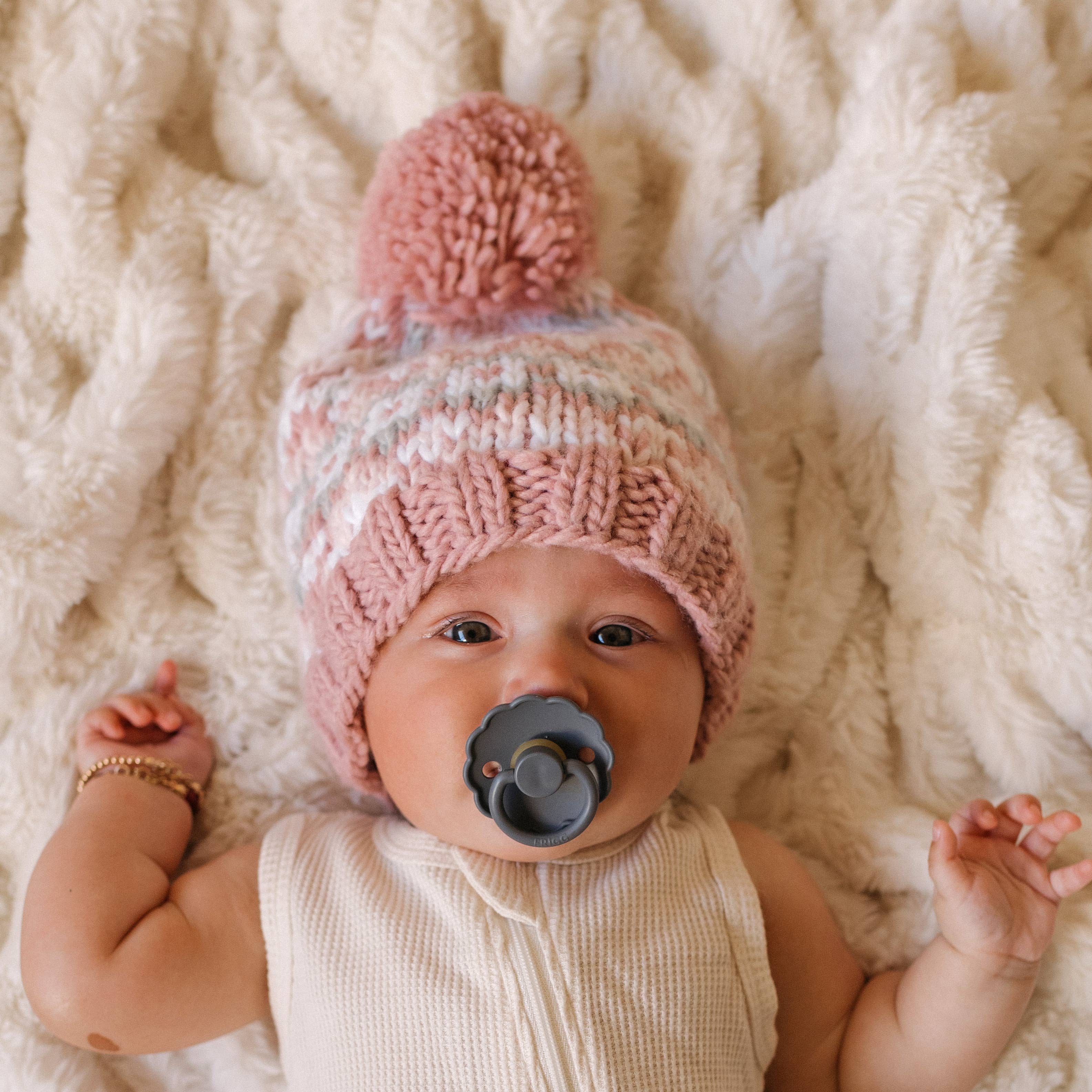 Huggalugs Fairisle Rosy Beanie Hat