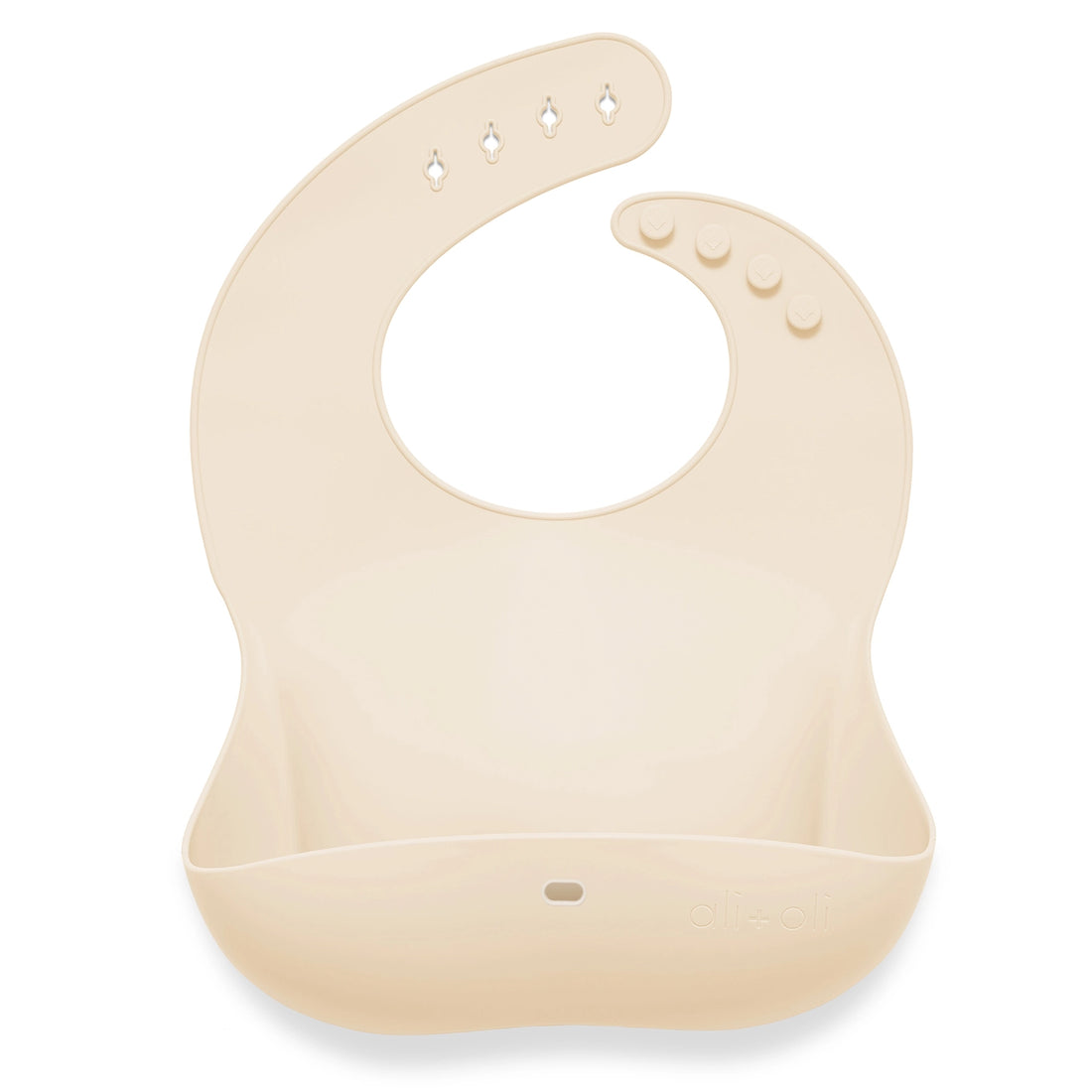 Silicone Roll Up &amp; Stay Closed Baby Bib - Sand