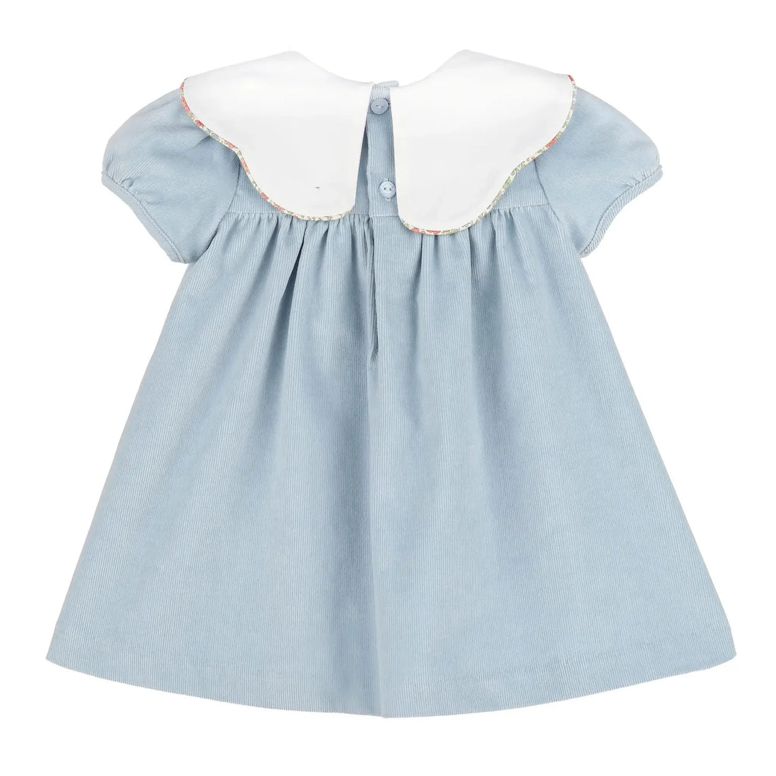 Vintage Cord Scallop Dress: Blue