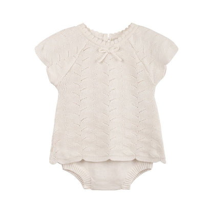 Baby &amp; Toddler Girls Ivory Lacy Knit Set: Ivory