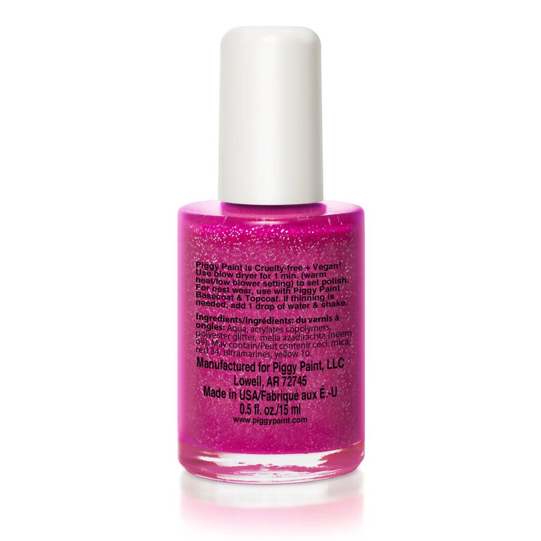 Piggy Paint Nail Polish: Glamour Girl (Glitter Fuchsia)