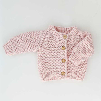 Garter Kint Cardigan Sweater: Blush Pink