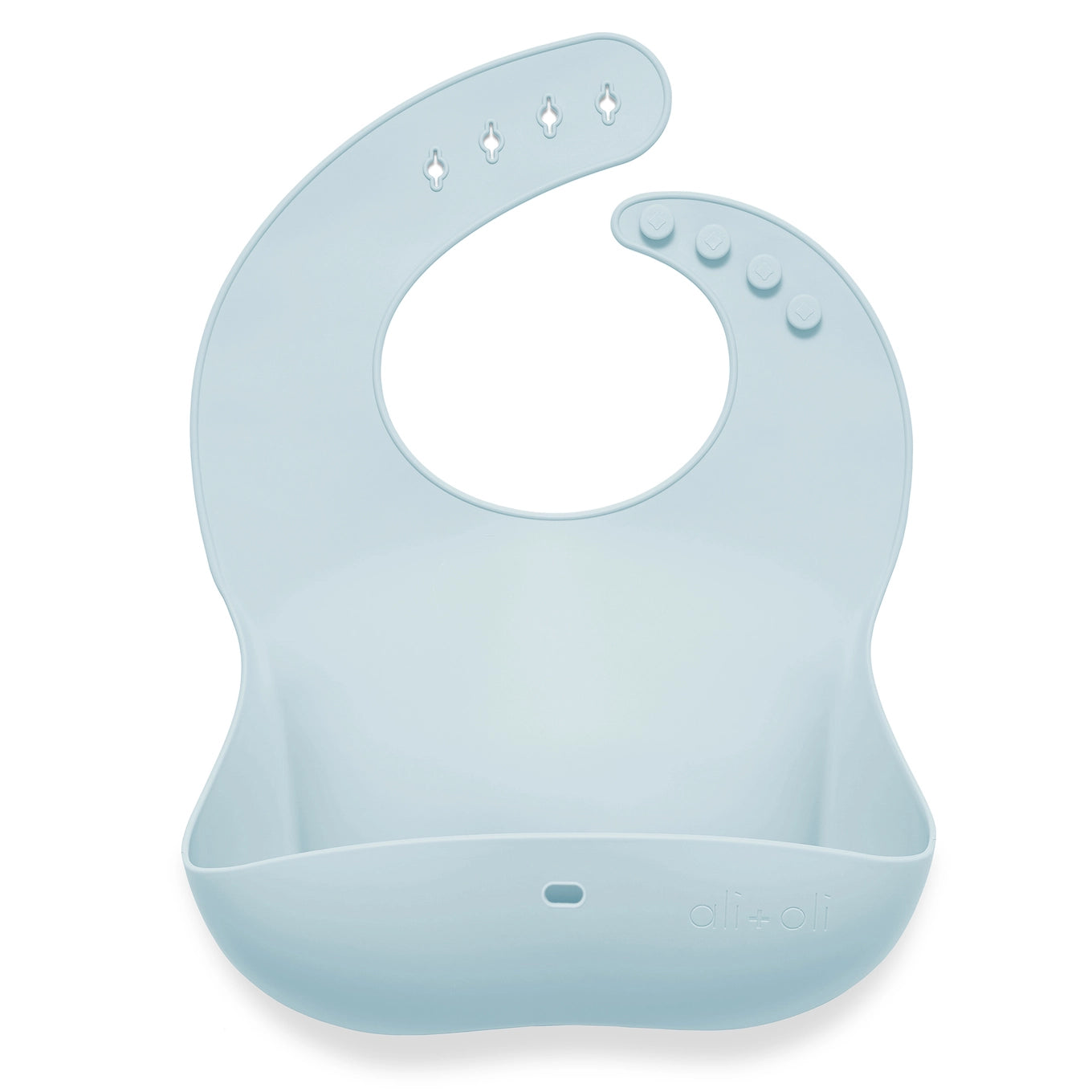 Silicone Roll Up &amp; Stay Closed Baby Bib - Sky Blue