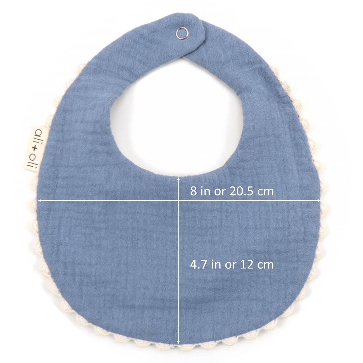 Ali+Oli - Muslin Cotton Reversable Baby Bib: Blue/Flowers