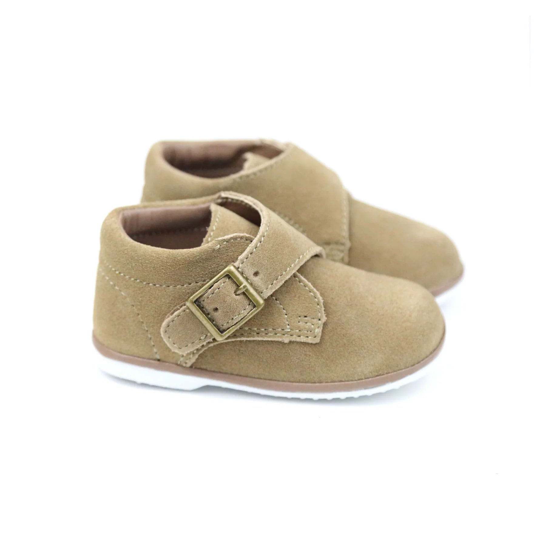 Finch Velcro Bootie: Khaki Suede