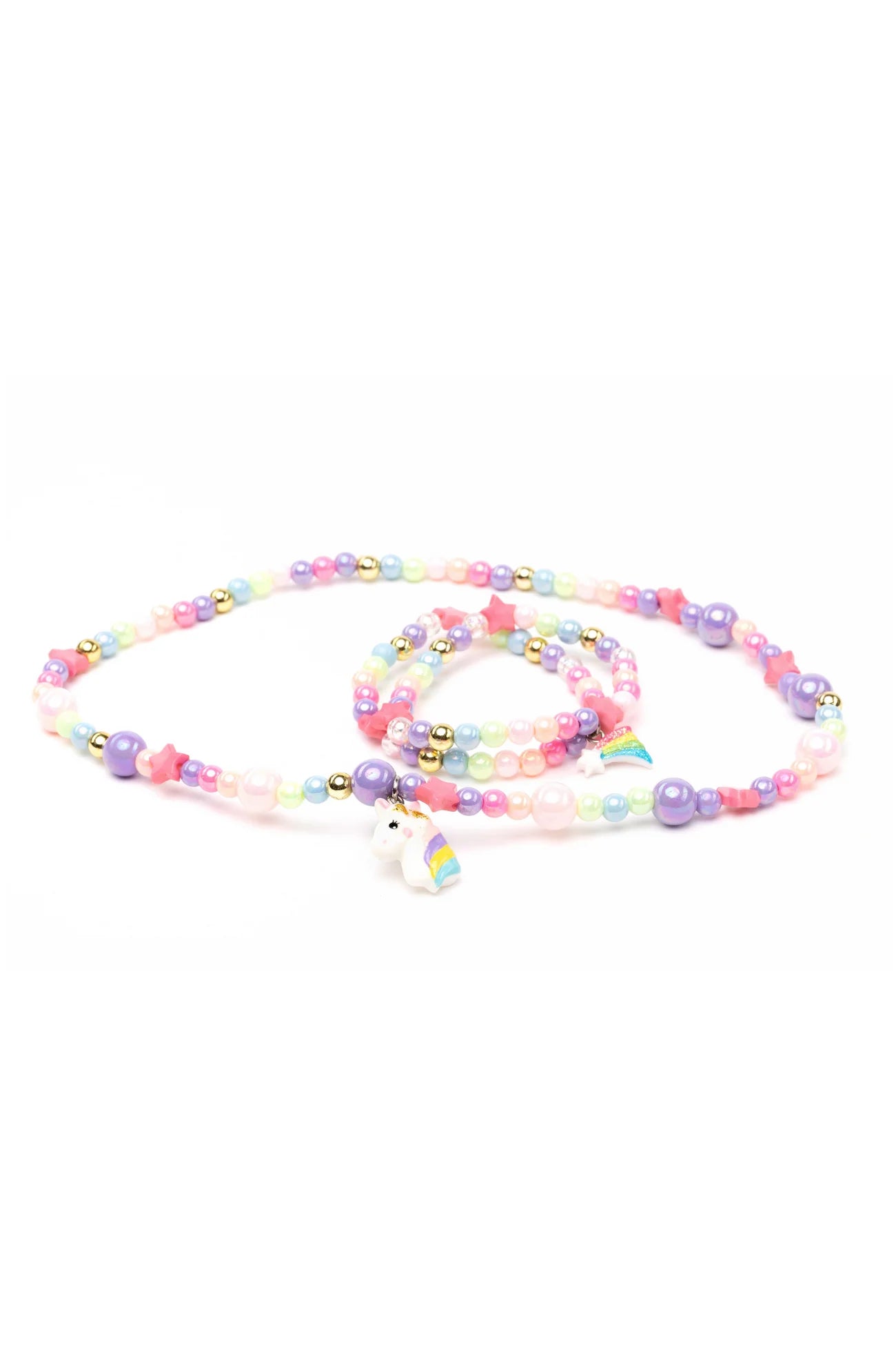 Cheerful Starry Unicorn Necklace &amp; Bracelet Set