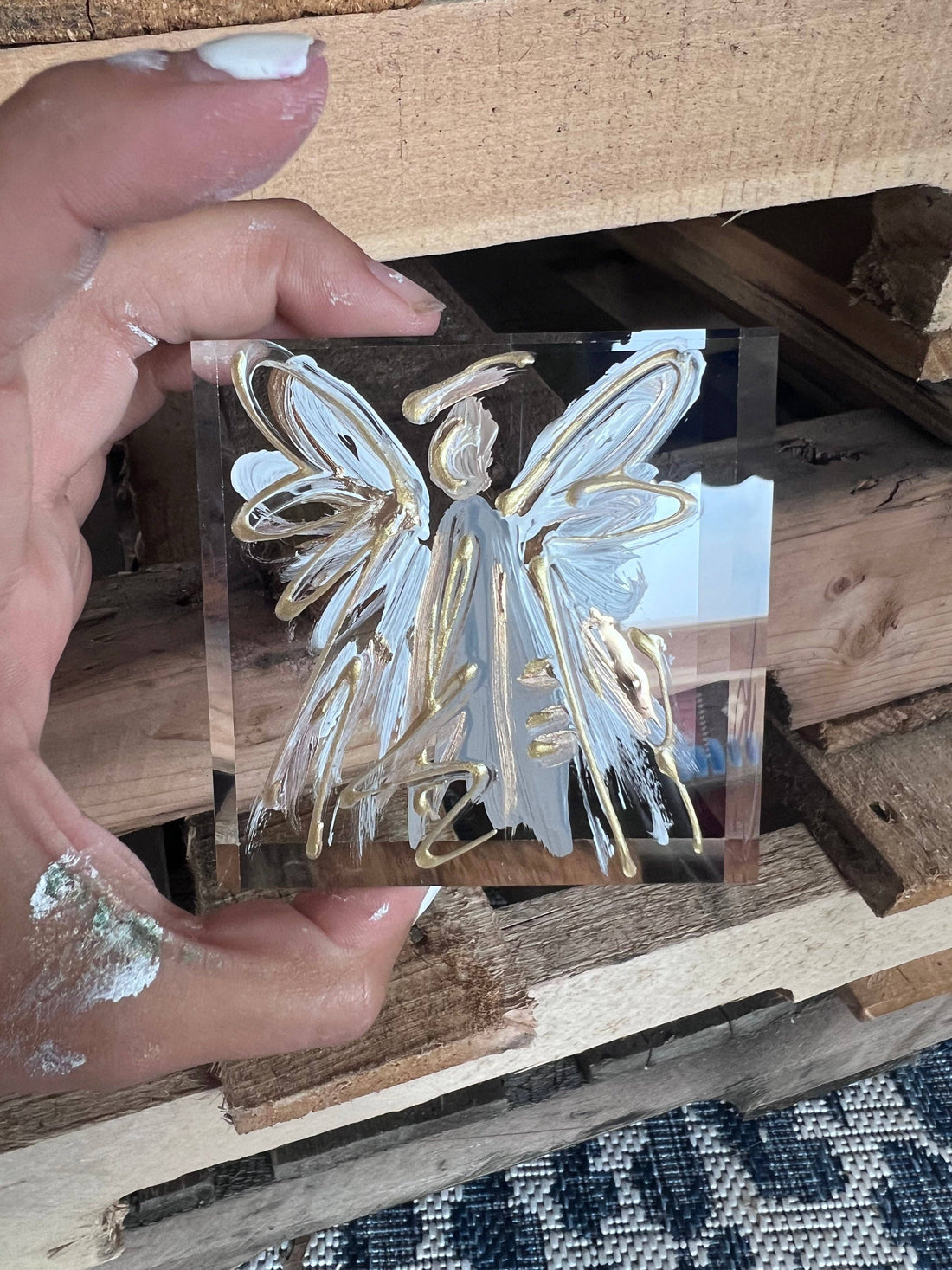 Neutral Angel on Lucite Block