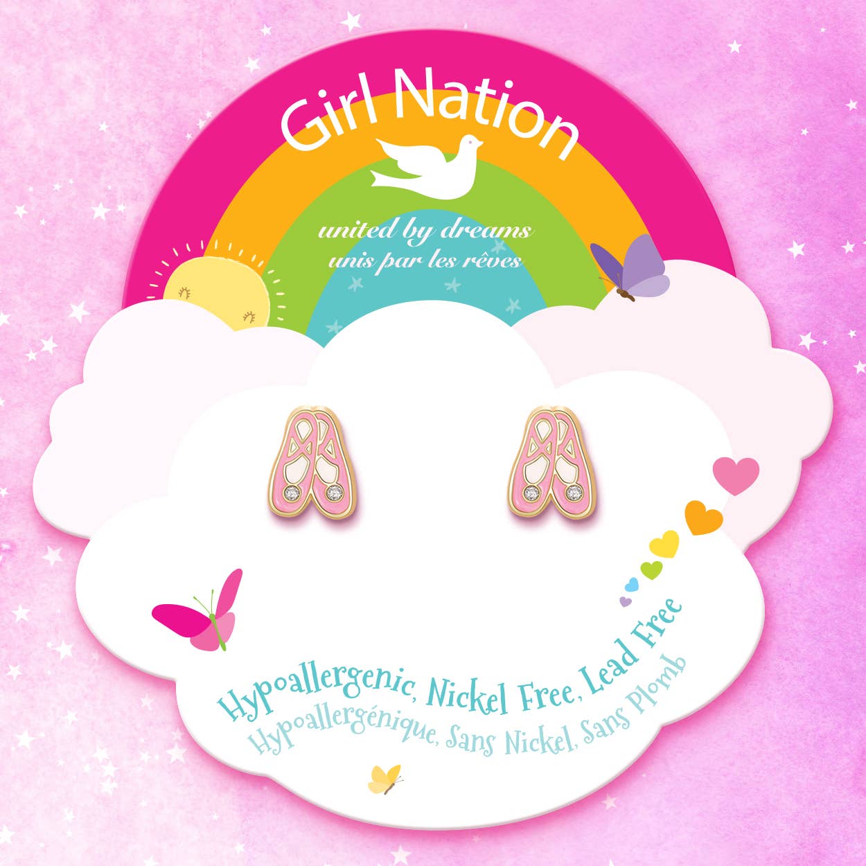 Ballet Slippers Cutie Stud Earrings for Girls