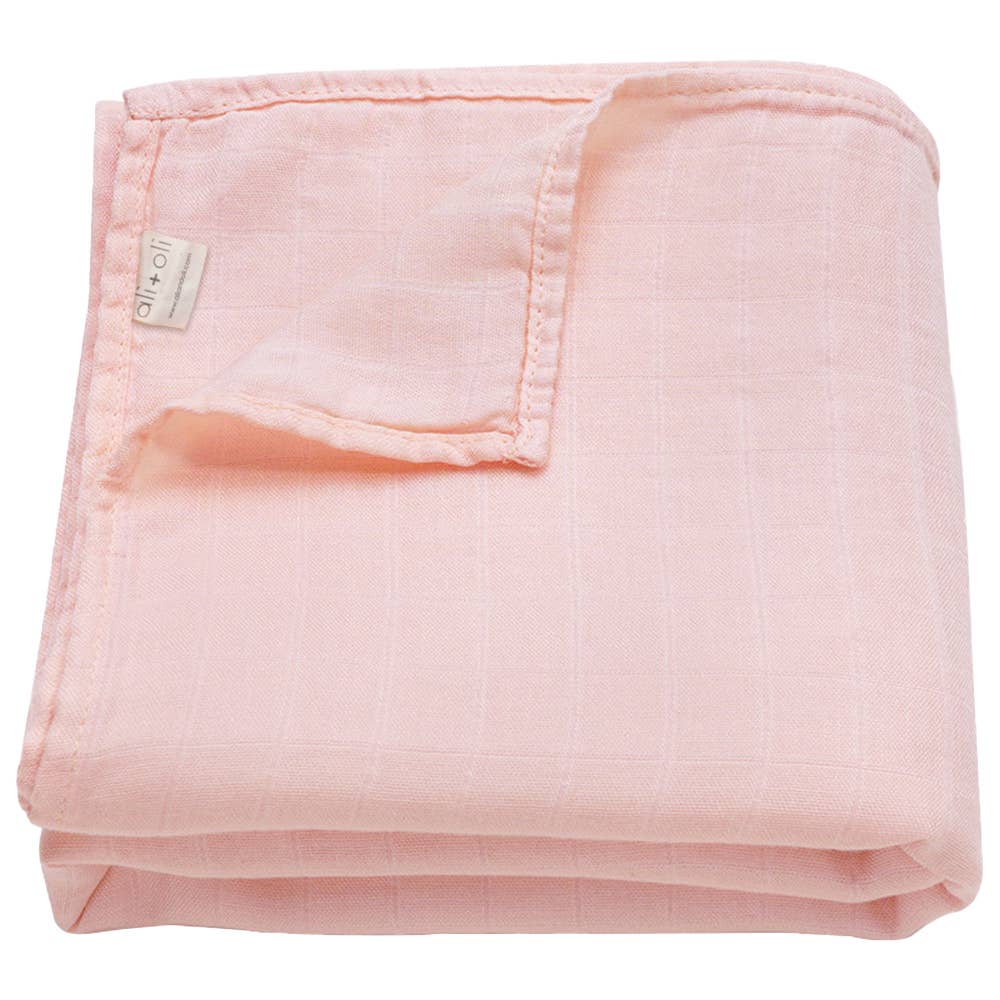 Muslin Swaddle Blanket: Soft Pink