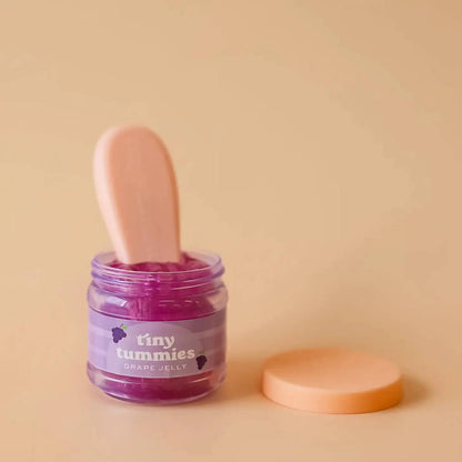 Grape Jelly Baby Food Jar and Spoon