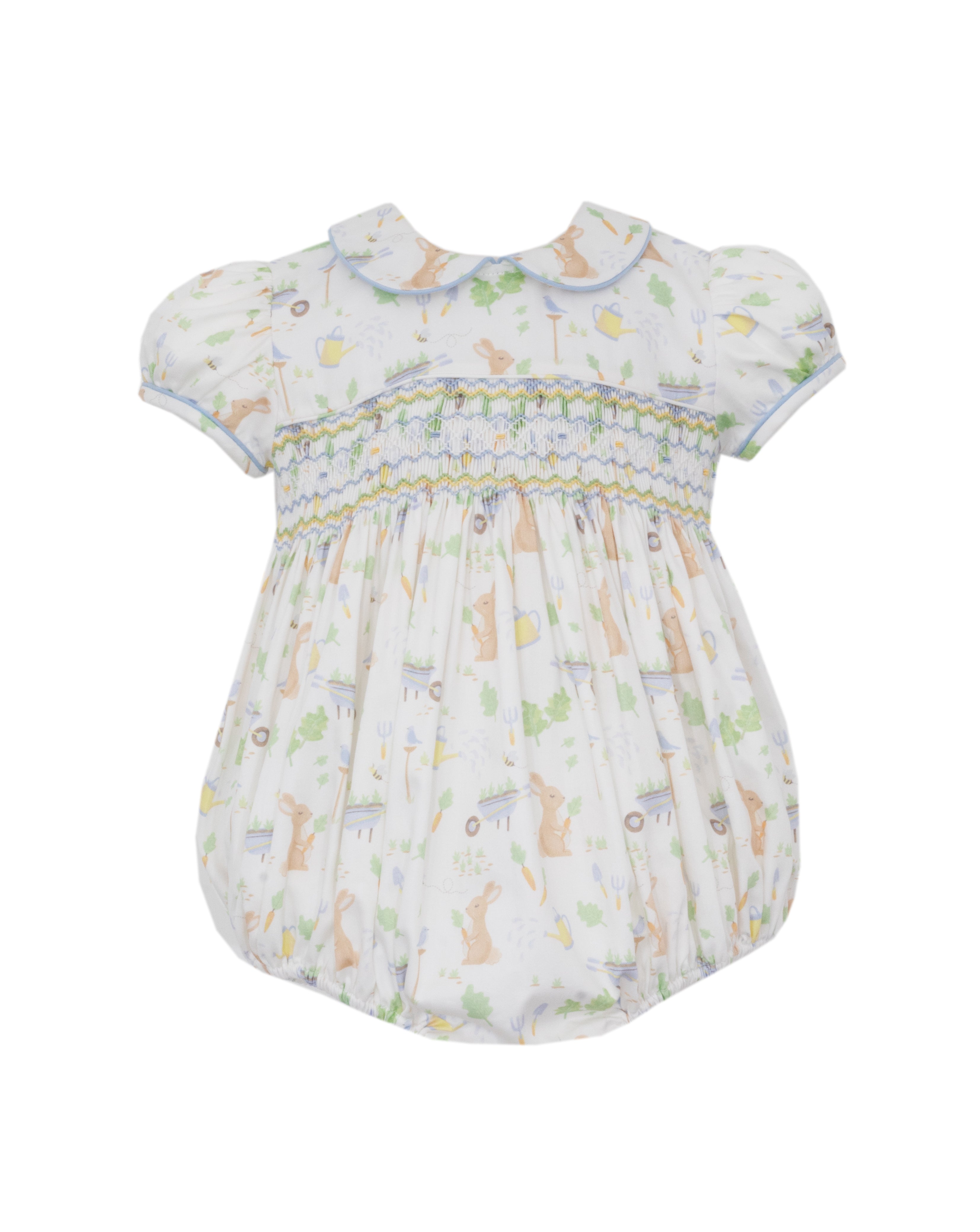 Peter Rabbit Print Girl Bubble with Collar