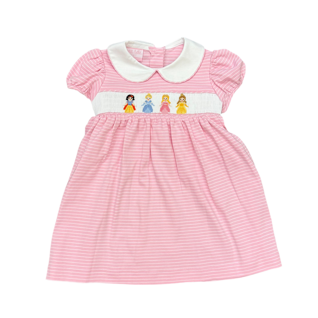 Princess Smocked Pink Striped Knit Dress