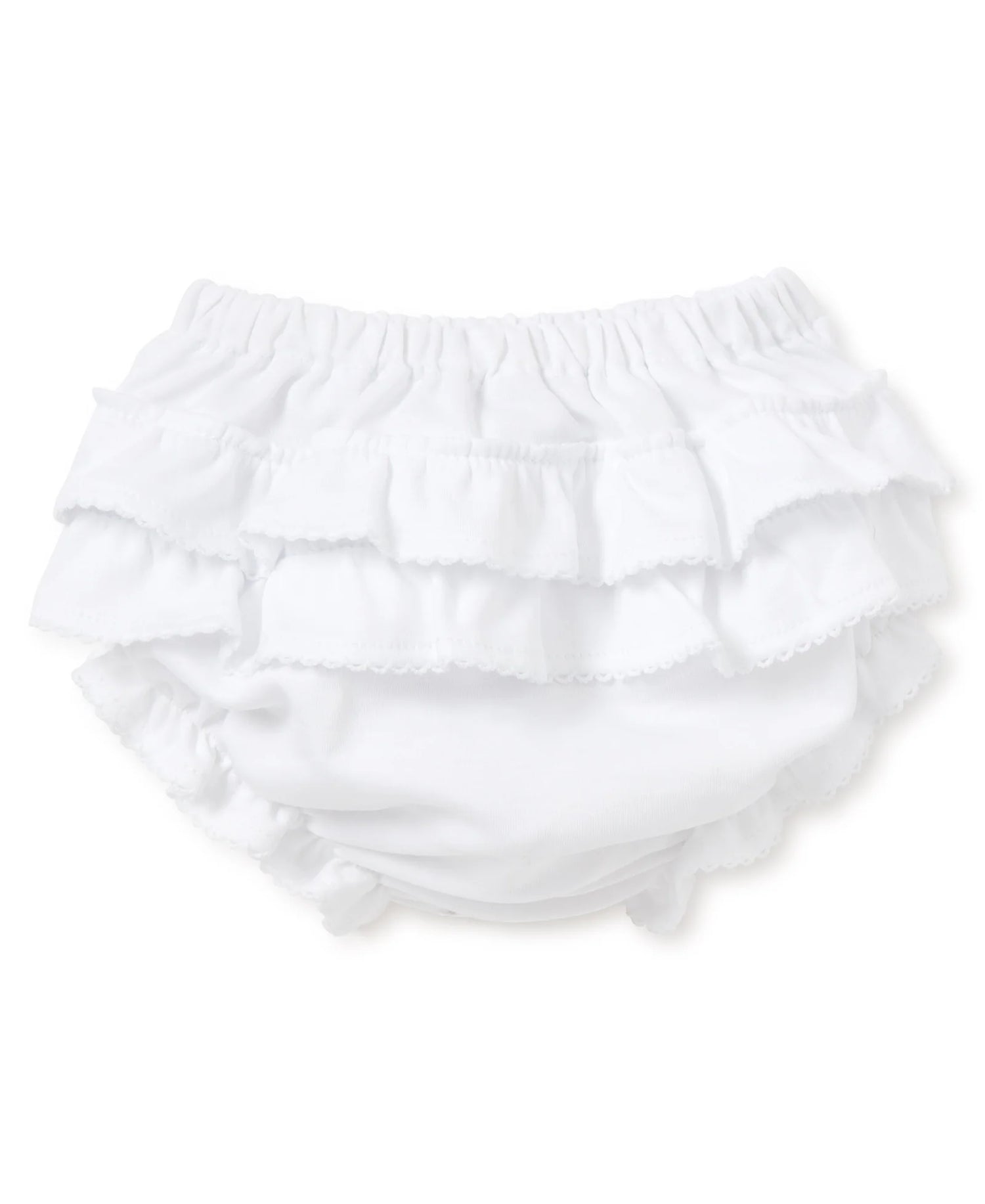 Basic Pima Diaper Cover w/Ruffle: White