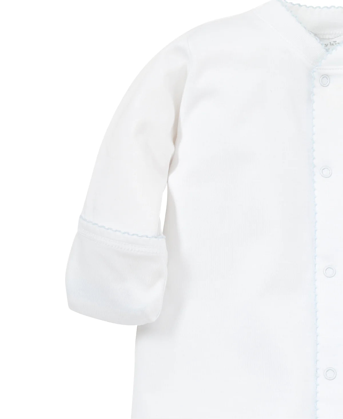 Basics Pima Cotton Converter Gown: White with Light Blue Trim