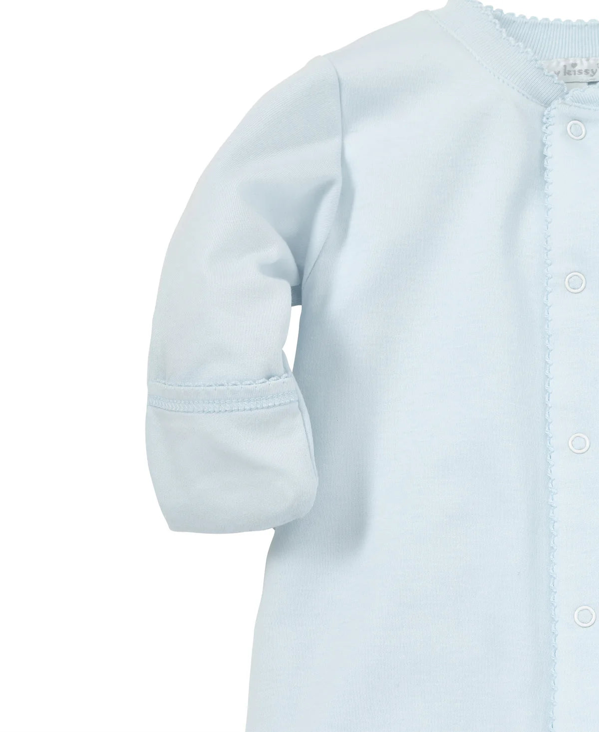 Basics Pima Cotton Converter Gown: Light Blue with Light Blue Trim