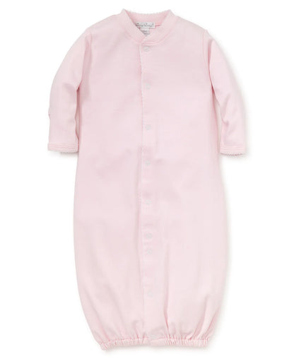 Basics Pima Cotton Converter Gown: Light Pink with White Trim