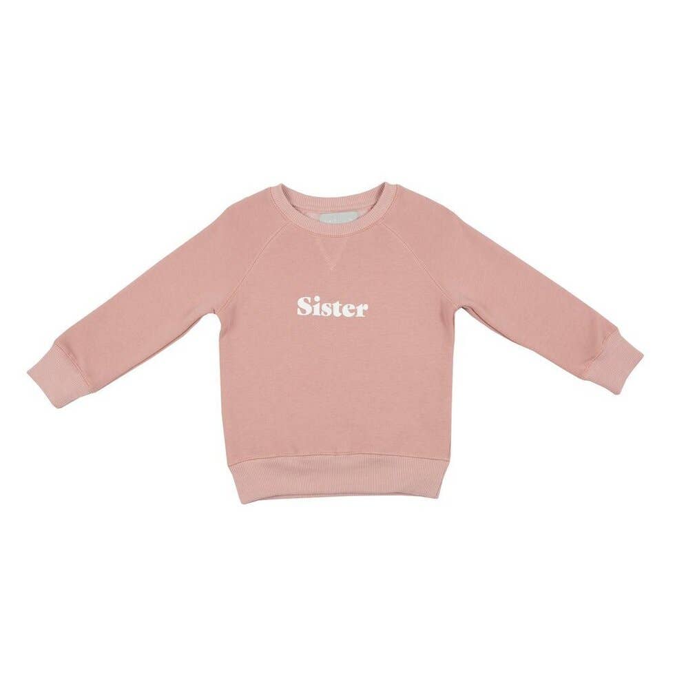 &quot;Sister&quot; Sweatshirt: Faded Blush