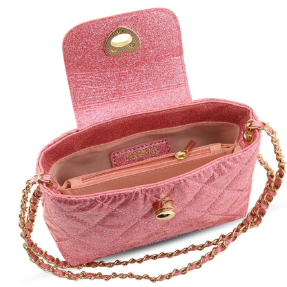 Paige Handbag: Purple Glitter