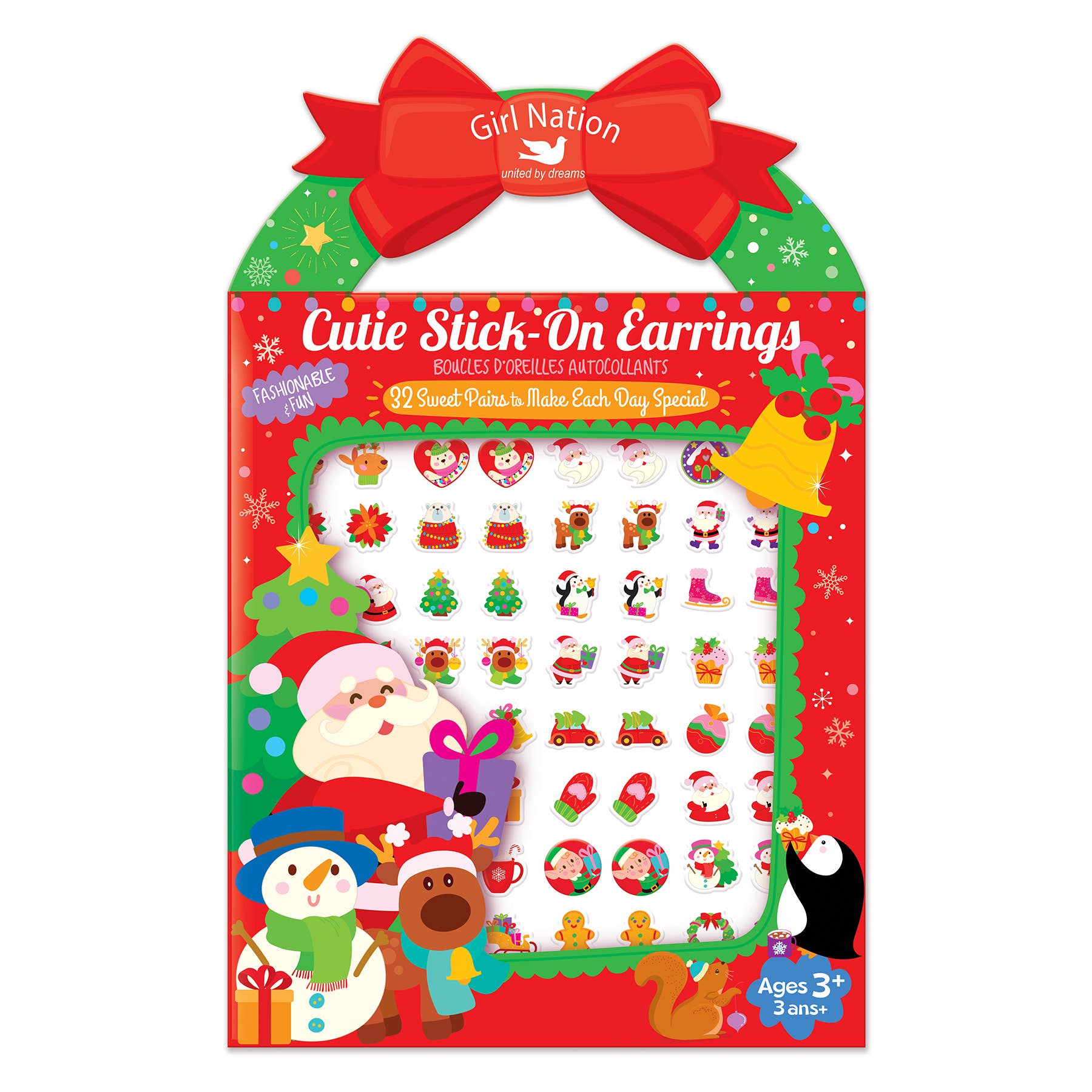 Cutie Stick-On Earrings: Holly Jolly