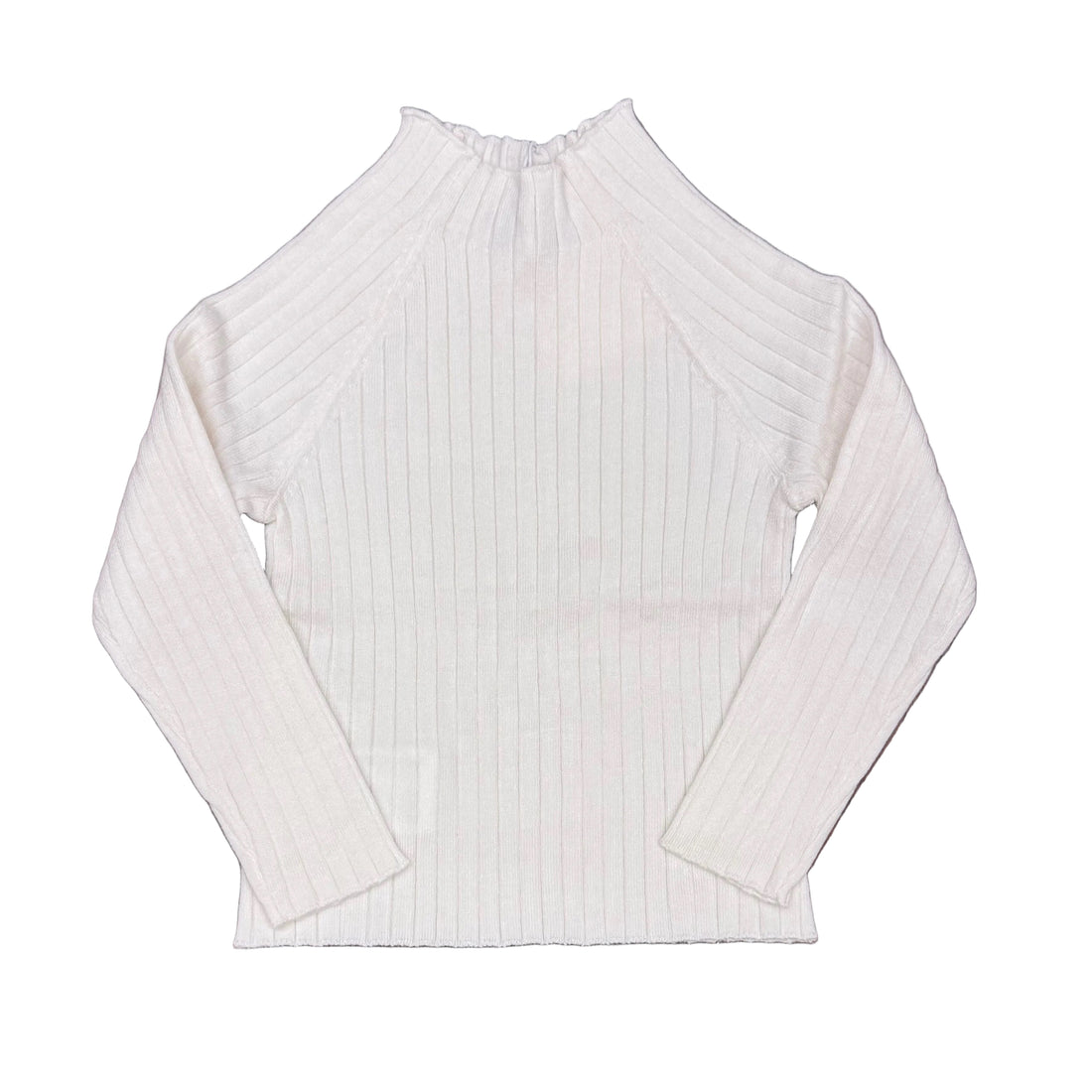 LS Knit Mock Neck Sweater: Ivory