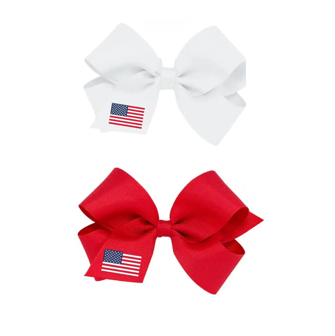 American Flag Embroidered Hair Bow