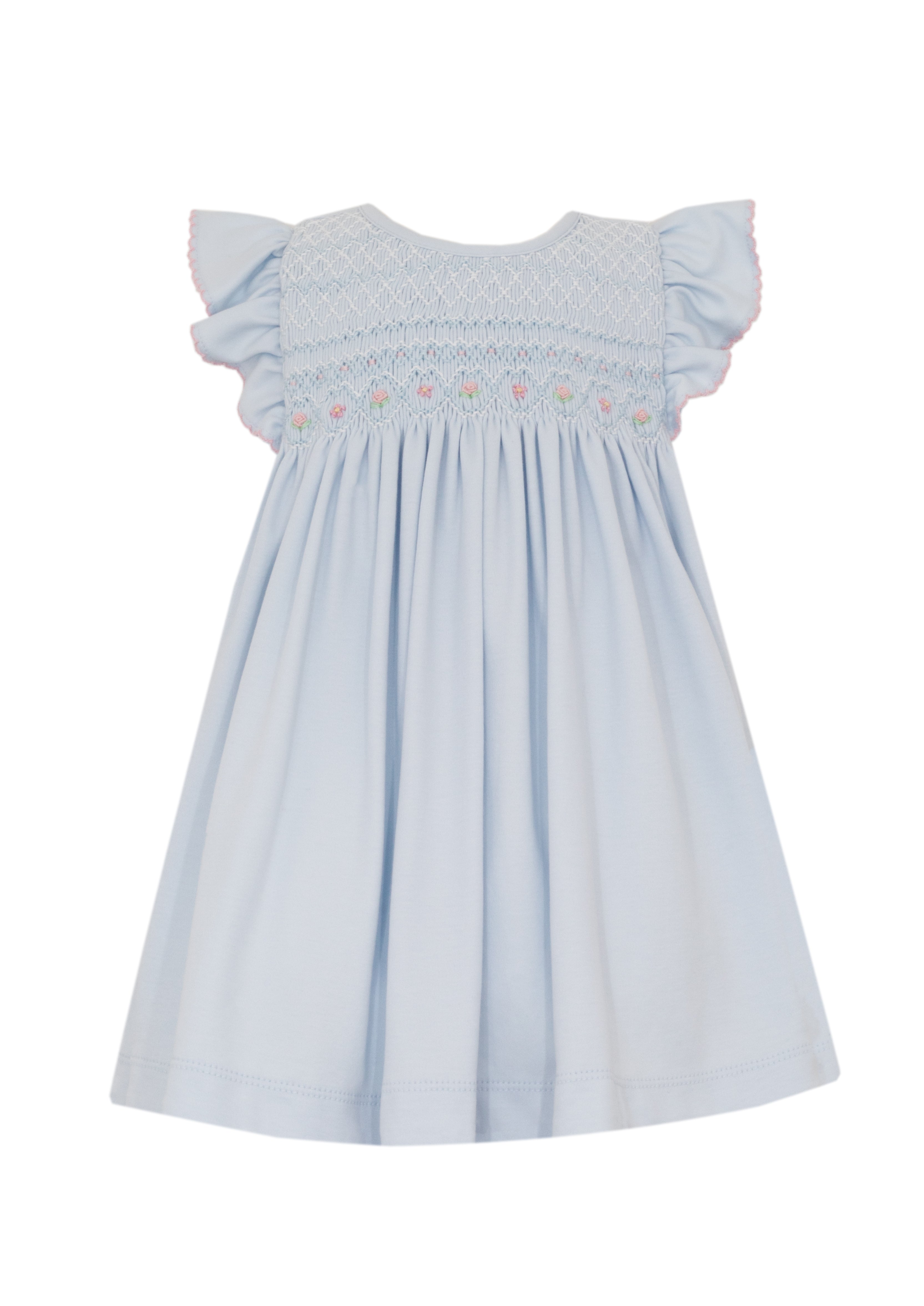 Camilla Light Blue Knit Smocked Sleeveless Dress