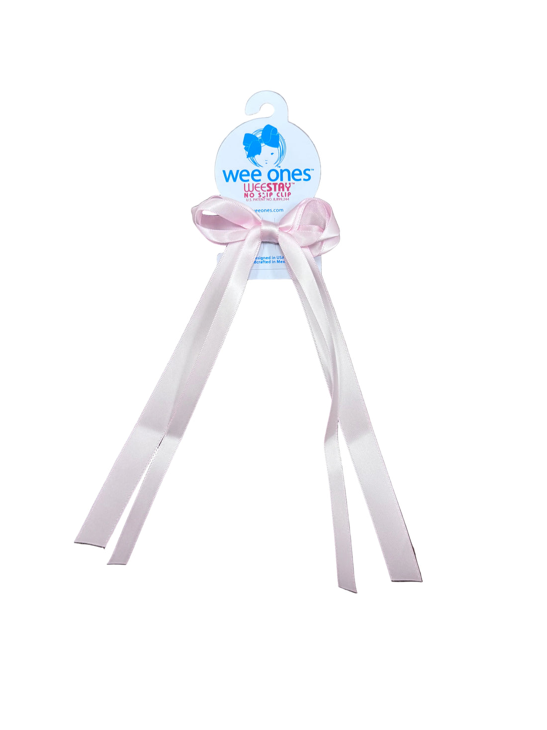 Mini Double Satin Streamer Bow: Light Pink