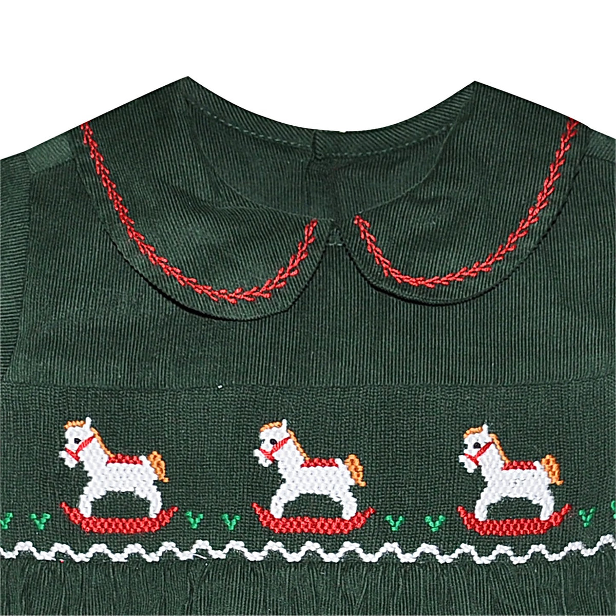 Christmas Green William Romper: Rocking Horse