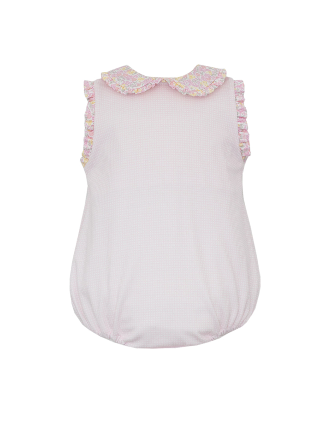 Pink Gingham Bubble with Floral Trim