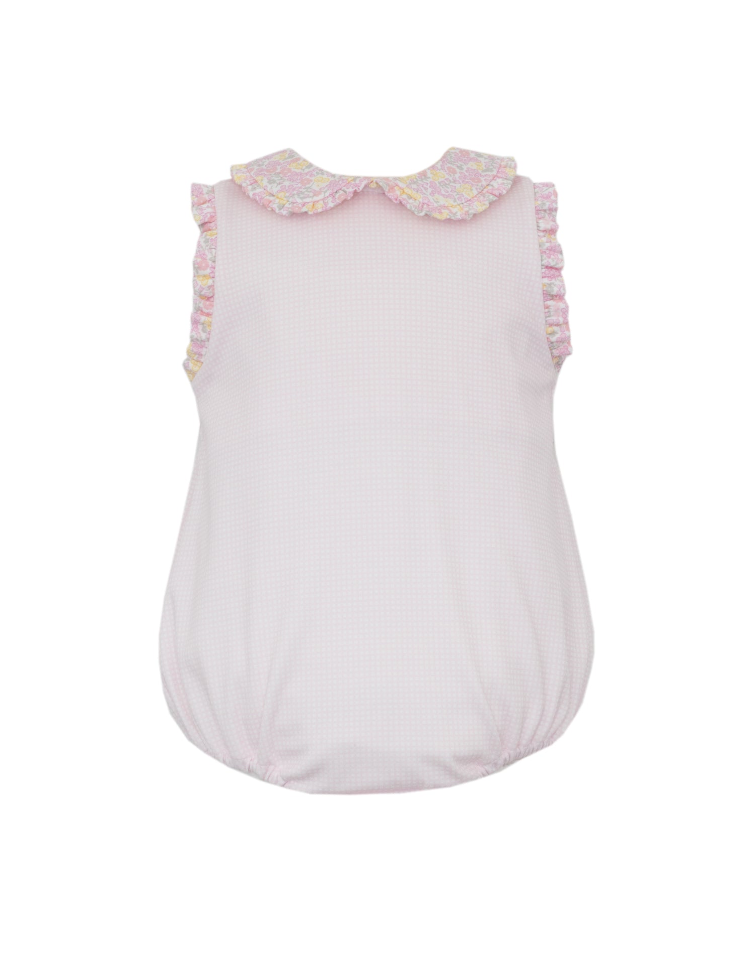 Pink Gingham Bubble with Floral Trim