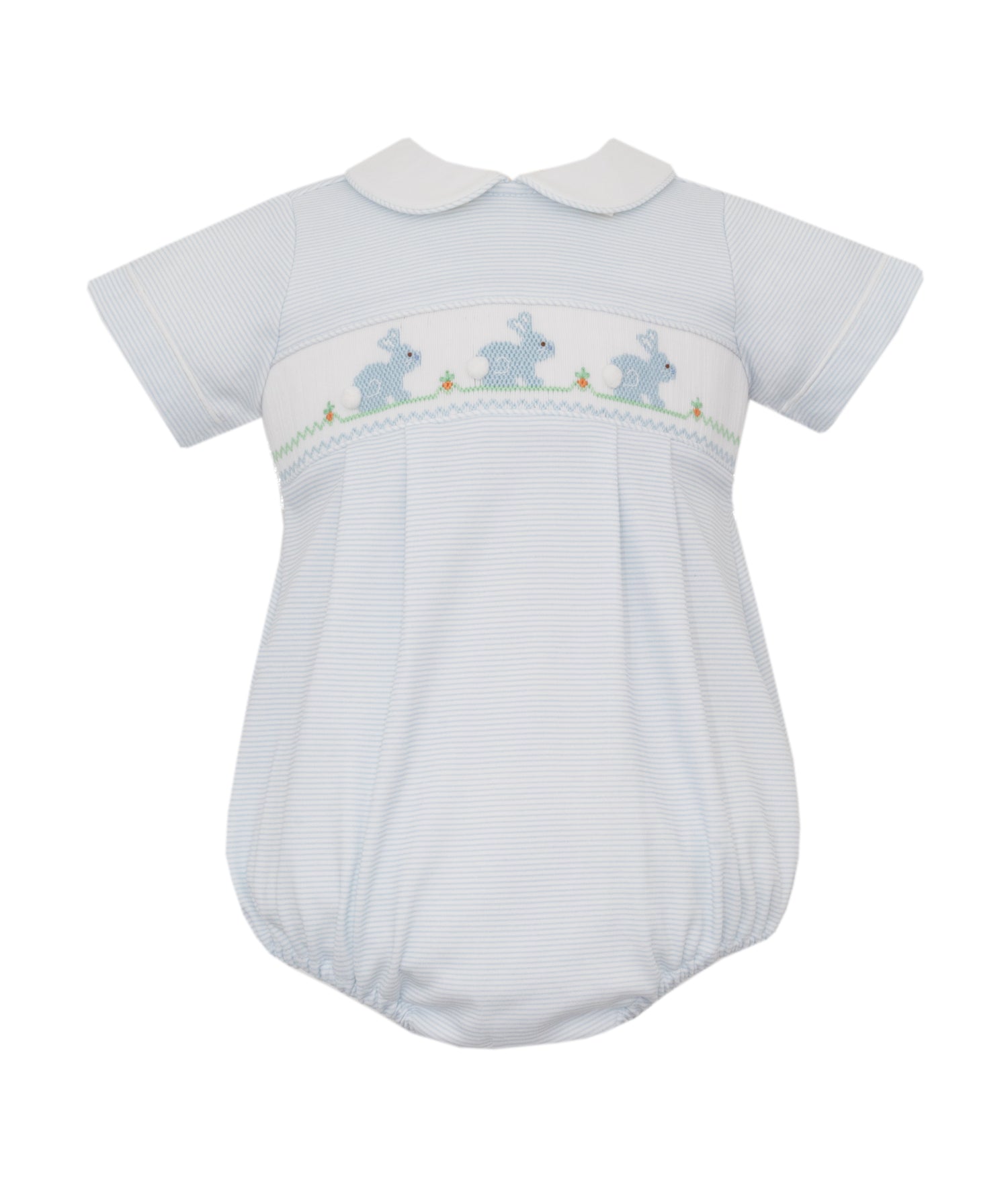 Light Blue Bunny Knit Stripe Boy Bubble