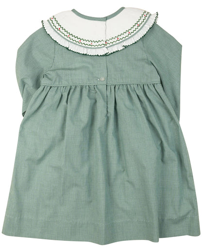 Holly Smocked Green Check Dress