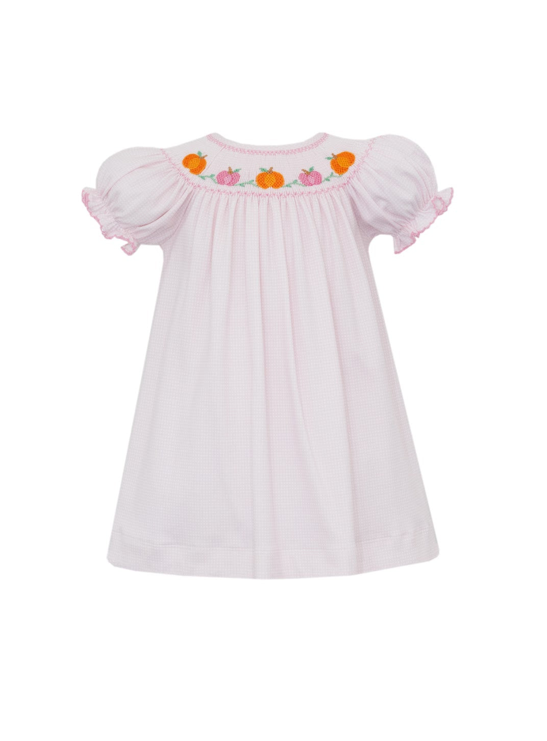 Pink Pumpkin Knit Smocked Bishop Dress
