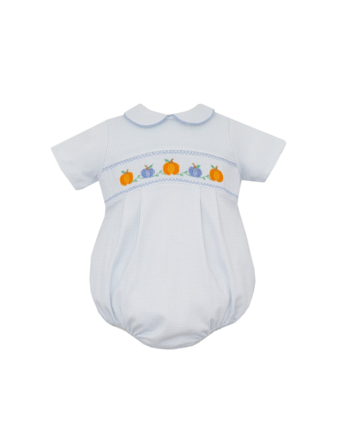 Pumpkin Smocked Peter Pan Boy Bubble