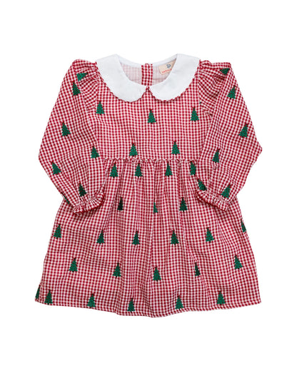 Christmas Trees Embroidered Dress