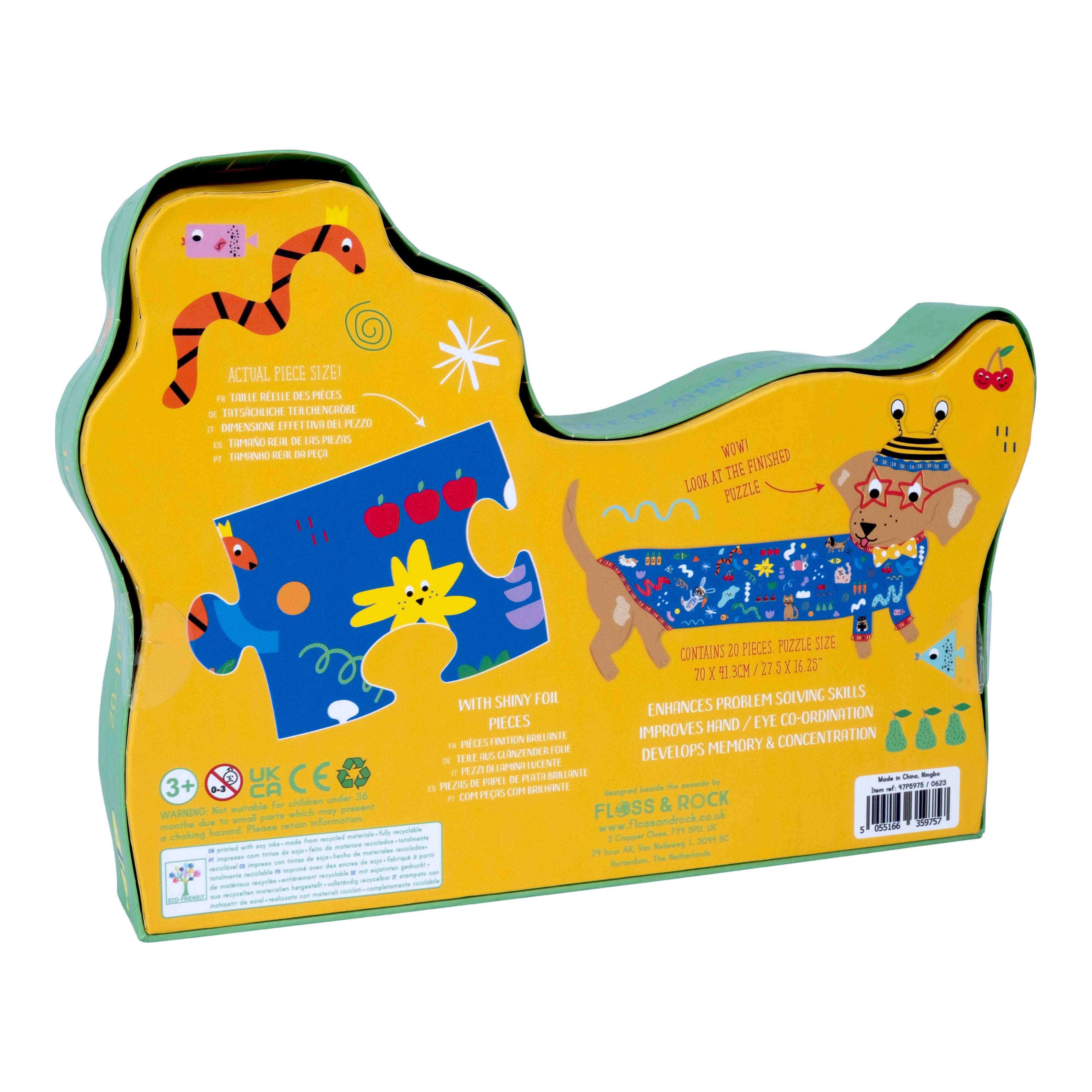 Pets 20pc &quot;Sausage Dog&quot; Shaped Jigsaw with Shaped Box