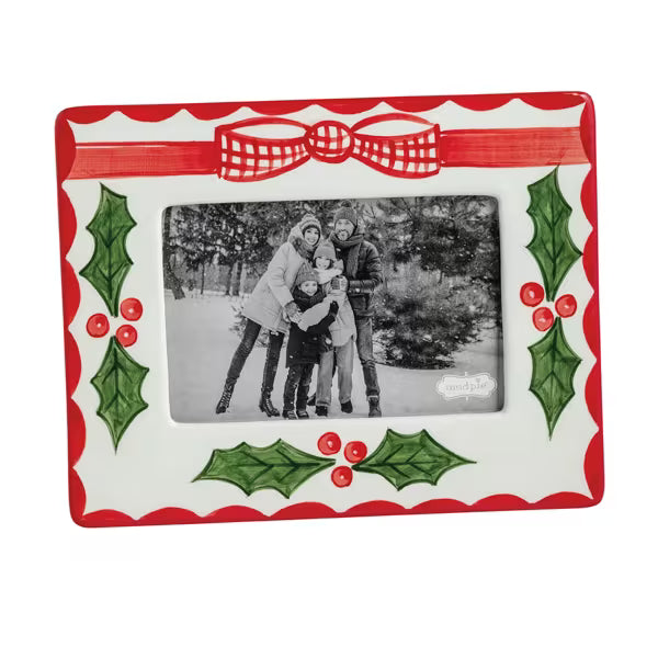 Small Hand Painted Holly Christmas Photo Frame