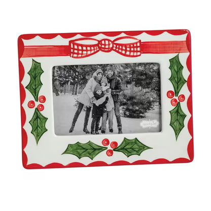 Small Hand Painted Holly Christmas Photo Frame